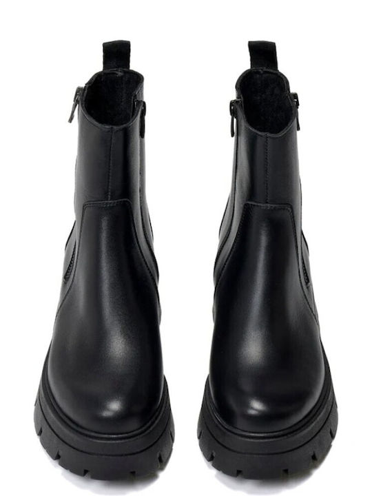 Leather Women's Ankle Boots Black