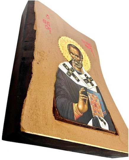 IconsGR Εικόνα Свети Николай Дърво 2x22см.