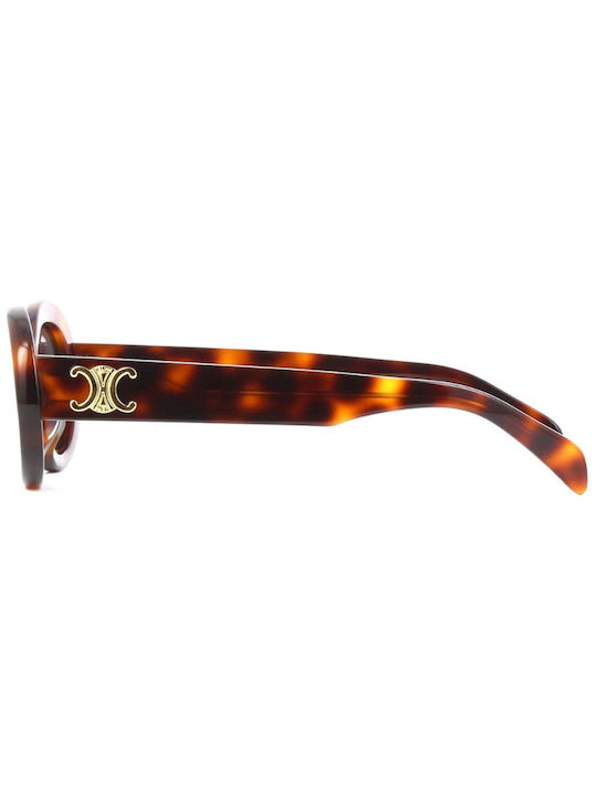 Celine Damen Sonnenbrille mit Braun Schildkröte Kunststoff Gestell und Gray Linse cl40194u-53A