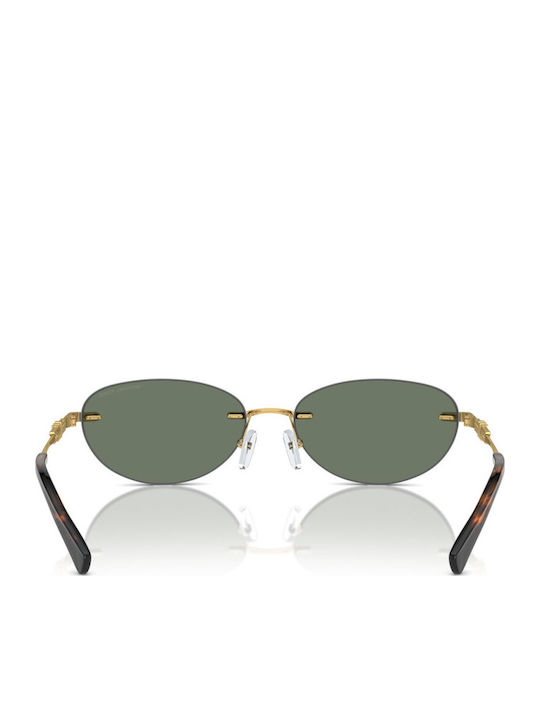Michael Kors Manchester Unisex Sunglasses with Gold Metal Frame and Green Lens MK1151 18963H