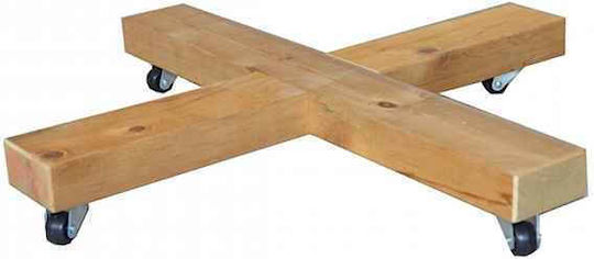 Showood Βάση Γλάστρας Ξύλινη με Ρόδες 50x50εκ.