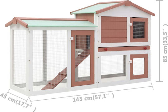 vidaXL 170841 Wooden Cage for Rabbits 145x45x85cm