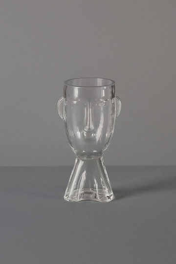 Atmosphera Decorative Vase Face Transparent 12x24cm