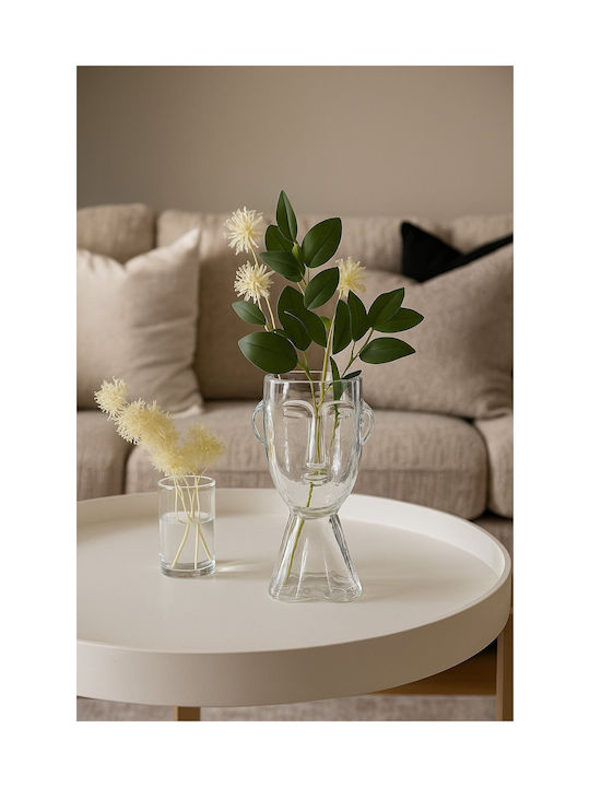 Atmosphera Διακοσμητικό Βάζο Γυάλινο Face Διάφανο 12xΥ24cm