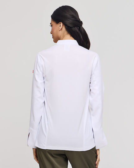 Velilla Mantel Koch 100% Mikrofaser Unisex Weiß mit Langärmelig 405210