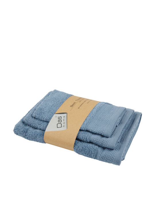 Das Home Комплект Кърпи за Баня 3бр Best Син Тегло 450гр/кв.м