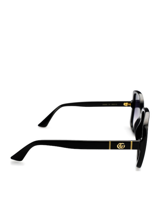 Gucci Women’s Sunglasses with Black Horn-Rimmed Frame and Grey Gradient Lens GG0632S 001