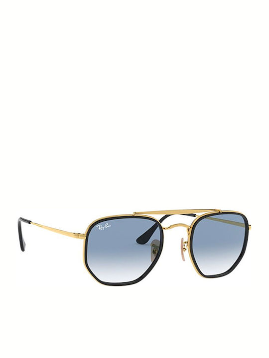 Ray Ban The Marshal II Unisex Sunglasses with Black Metallic Frame and Blue Gradient Lens RB3648M 9167/3F