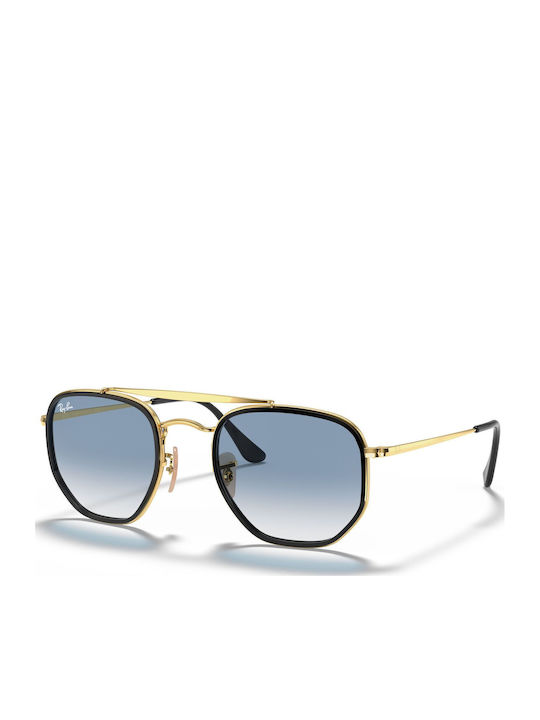 Ray Ban The Marshal II Unisex Sunglasses with Black Metallic Frame and Blue Gradient Lens RB3648M 9167/3F