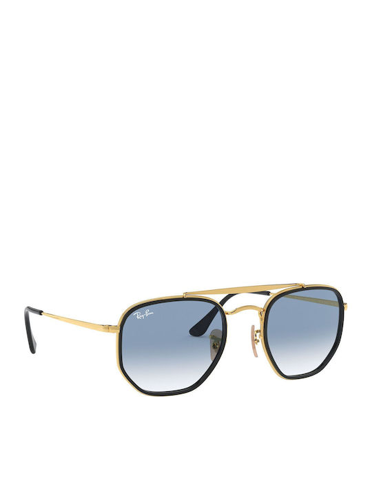 Ray Ban The Marshal II Unisex Sunglasses with Black Metallic Frame and Blue Gradient Lens RB3648M 9167/3F