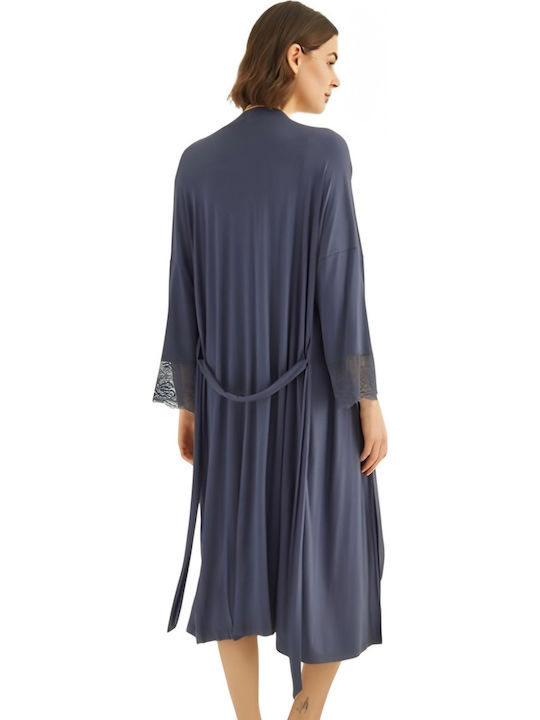 Monamise Nightdress with Maternity Robe & Nursing in Blue color