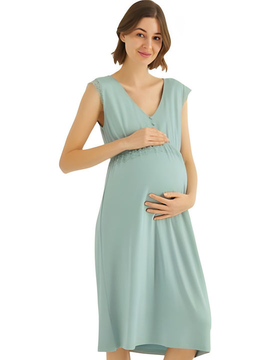 Monamise Nightgown Maternity & Nursing Mint