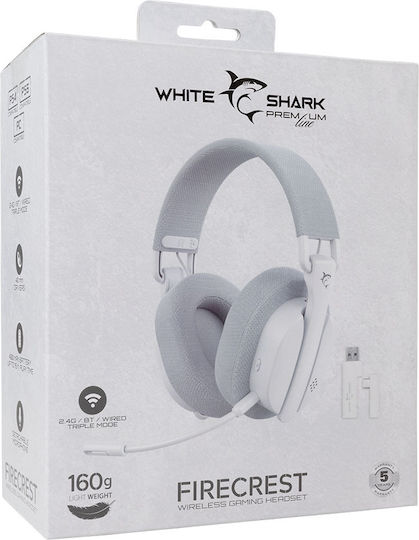 White Shark WGH-2444 Безжични Надушници Гейминг Слушалки с Свързаност 3,5 мм / Bluetooth Бели за PC / PS4 / PS5