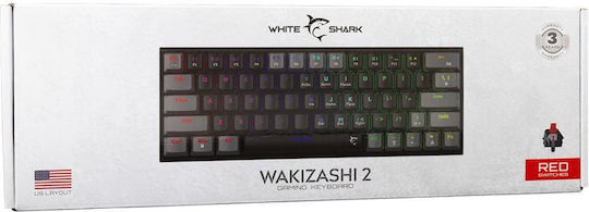 White Shark WAKIZASHI-2 Gaming Mechanische Tastatur mit Benutzerdefiniertes Rot Schaltern und RGB-Beleuchtung (Englisch US) Black/Grey