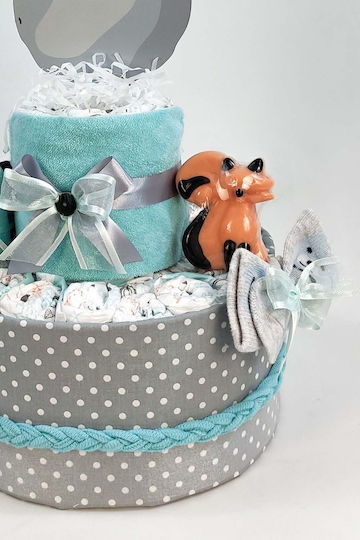 Dama Koupa Diaper Cake din Lemn pentru Băiat
