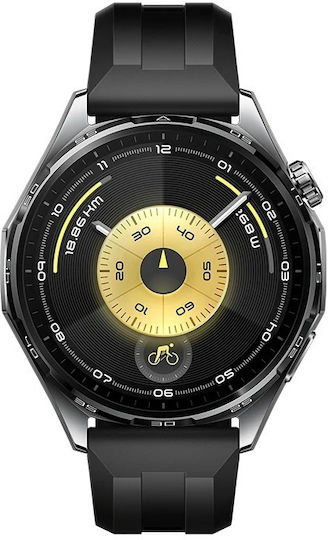 Huawei Watch GT 6 Stainless Steel 46mm Waterproof with Heart Rate Monitor (Black + Huawei Freebuds SE 3 Black)