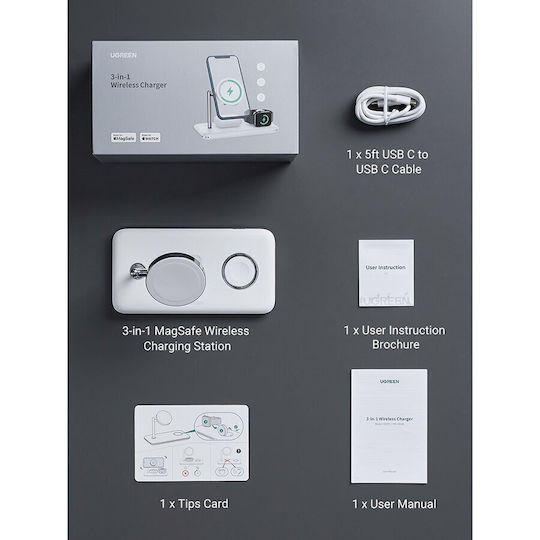 Ugreen Ασύρματος Φορτιστής (Qi Pad) 25W Λευκός (CD278)