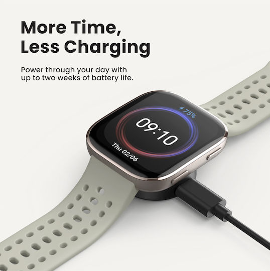Amazfit Bip 6 46mm Waterproof Smartwatch with Heart Rate Monitor (Charcoal)