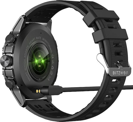BlitzWolf BW-AT6 Plus 51mm Smartwatch mit Pulsmesser (Schwarz)