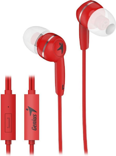 Genius HSM320 In-ear Handsfree Ακουστικά με Βύσμα 3.5mm Κόκκινο