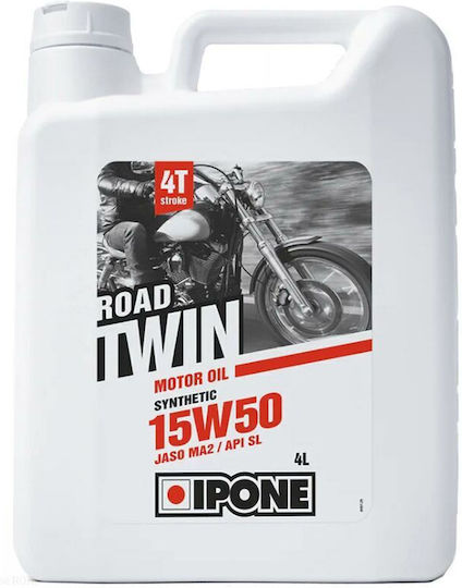 Ipone Road Twin Sintetic Ulei de motocicletă pentru motoare în patru timpi 15W-50 4lt
