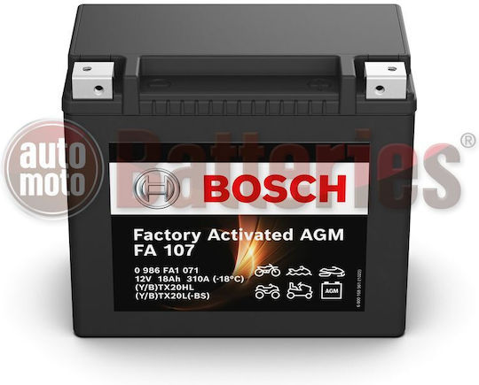 Bosch Motorradbatterie YTX20L-BS 310A mit Kapazität 9Ah