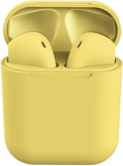 Inpods i12 TWS In ear Bluetooth хендсфри Слушалки с Кутийка за Зареждане Жълт