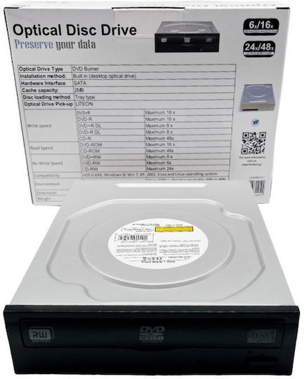 Lamtech Interner Optisches Laufwerk Aufnahme/Wiedergabe DVD/CD für Schreibtisch Schwarz