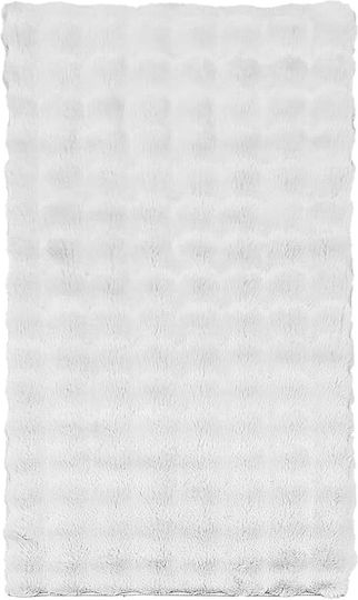 Beauty Home Anti-slip Rug Rectangular Furry White