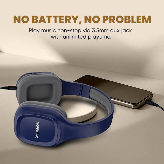 Sonic Gear Airphone 5 (2025) Fără fir / Cu fir Over Ear Căști cu 10 ore de Funcționare Carbon