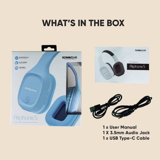 Sonic Gear Airphone 5 (2025) Fără fir / Cu fir Over Ear Căști cu 10 ore de Funcționare Carbon
