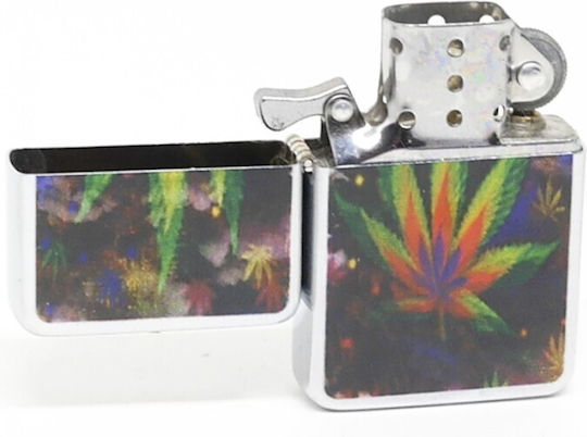 Metal Flint Lighter 663-1034 Cannabis A Gentelo
