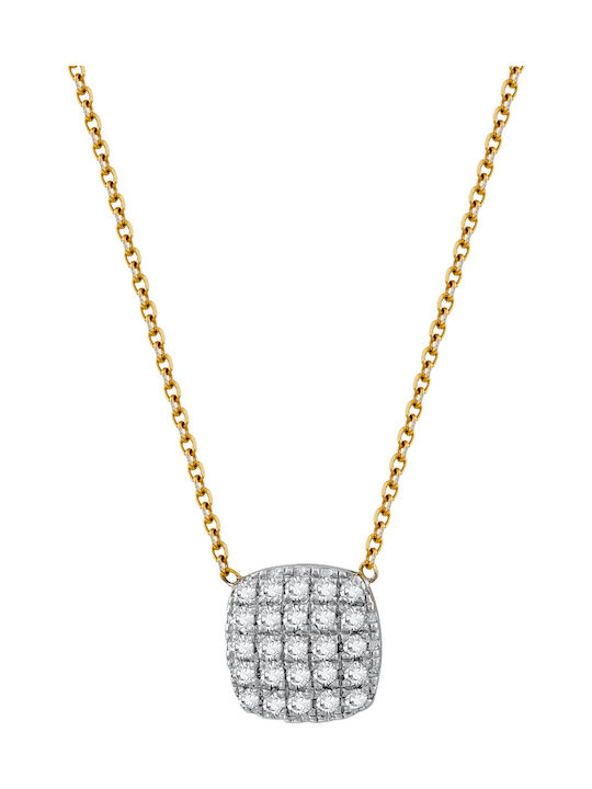 Necklace Solitaire Diamonds Brilliant Yellow Gold 18 Carats Kl1089