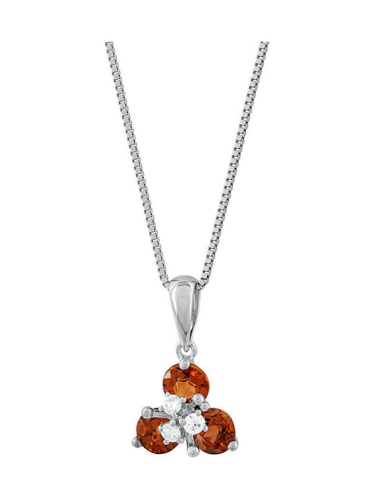 Halskette Granat Diamanten Brillant Weißgold K18 Kl036491