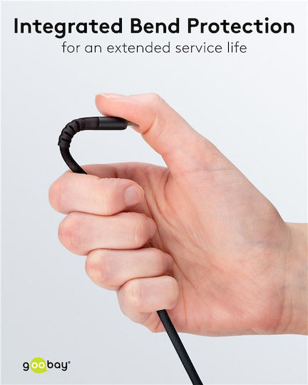 Goobay Geflochtenes USB 2.0 Kabel USB-C männlich - USB-C / USB-A 60W Schwarz 3m 74528
