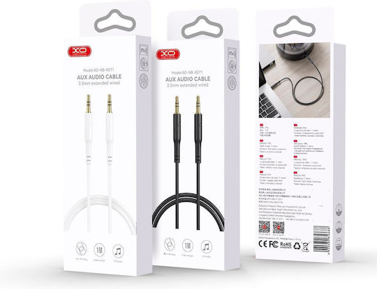XO 3,5mm Klinkenkabel 3,5mm Stecker - 3,5mm Stecker Weiß 1m