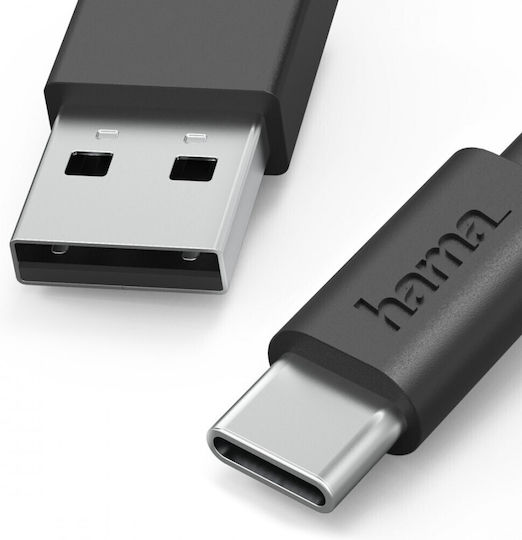 HAMA USB 3.1 Kabel USB-C männlich - USB-A 15W Schwarz 1m (00201594)