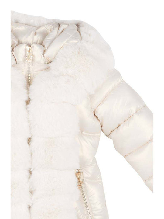 Kids Fur Short with Hood Metallic