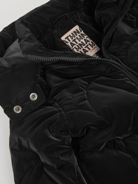Kids' Coat with Lining & Hood Black