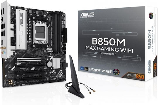 Asus B850M MAX Gaming WIFI Motherboard Micro ATX με AMD AM5 Socket 90MB1LL0-M0EAY0