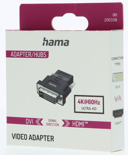 HAMA Convertor DVI-D masculin în HDMI feminin 1buc 00200338
