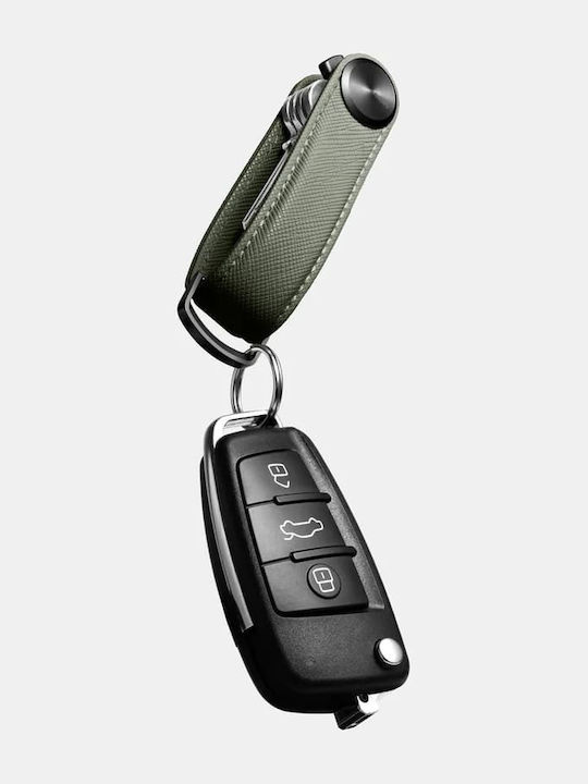 Orbitkey Key Organiser Pro Saffiano Leather Κλειδοθήκη Μπρελόκ Olive