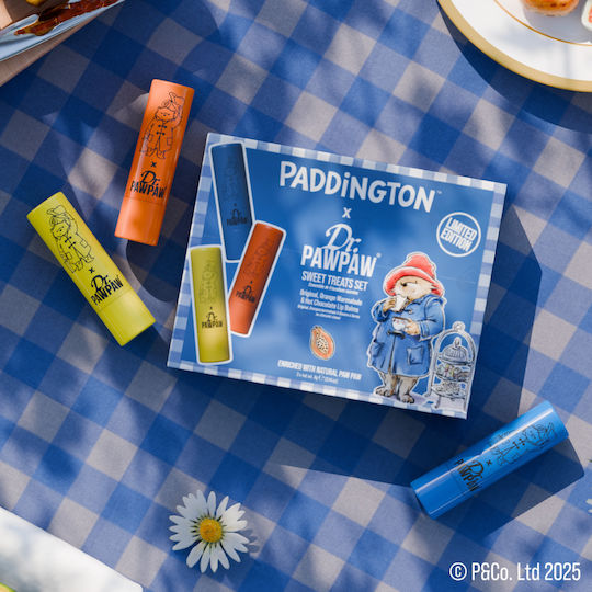 Set 3 Paddington Paddington Sweet Treats Balsamuri de Buze Aromă de Dulceață de Portocale + Balsam Original + Aromă de Ciocolată Caldă Dr.pawpaw 3 X 4 G