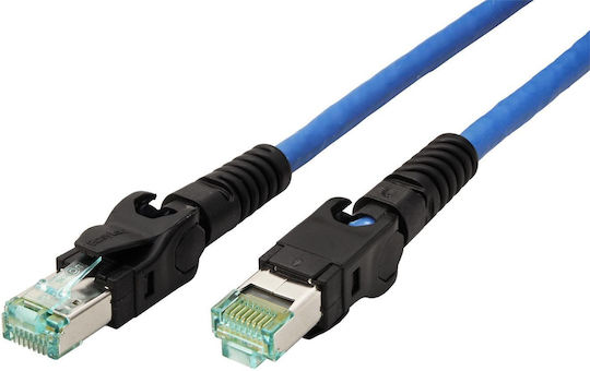 Easylan S/FTP Cat.6a Кабел за Ethernet мрежа 0.5м Син 1бр