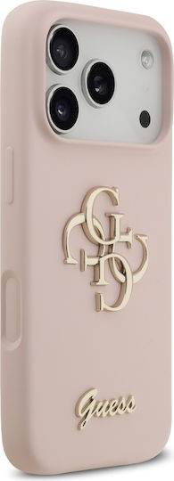 Guess Silicone Big 4g Script Umschlag Rückseite Silikon Rosa (iPhone 17 Pro)