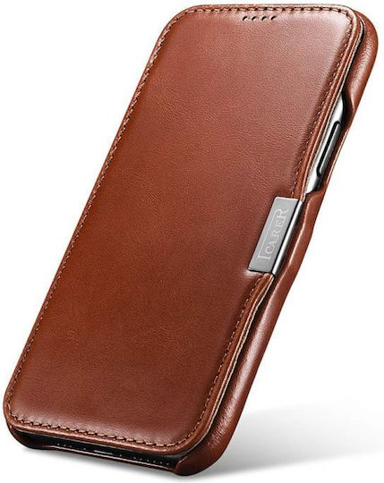 iCarer Folio Back Cover Leather Waterproof Brown (iPhone 16)