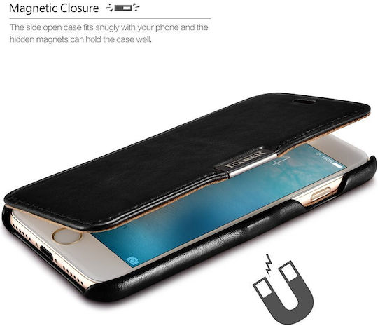 iCarer Folio Back Cover Leather Waterproof Brown (iPhone 16)