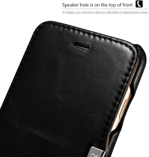 iCarer Folio Back Cover Leather Waterproof Brown (iPhone 16)