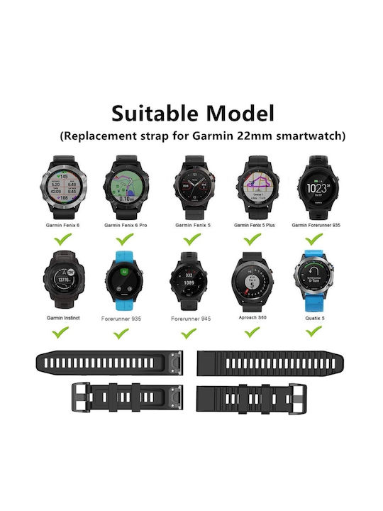 Λουράκι Σιλικόνης Κοραλί (Garmin Instinct)