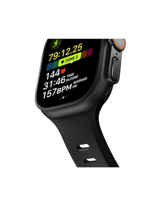 Nomad Λουράκι Σιλικόνης με Pin Μαύρο (Apple Watch 44/45/46mm/Ultra 49mm)